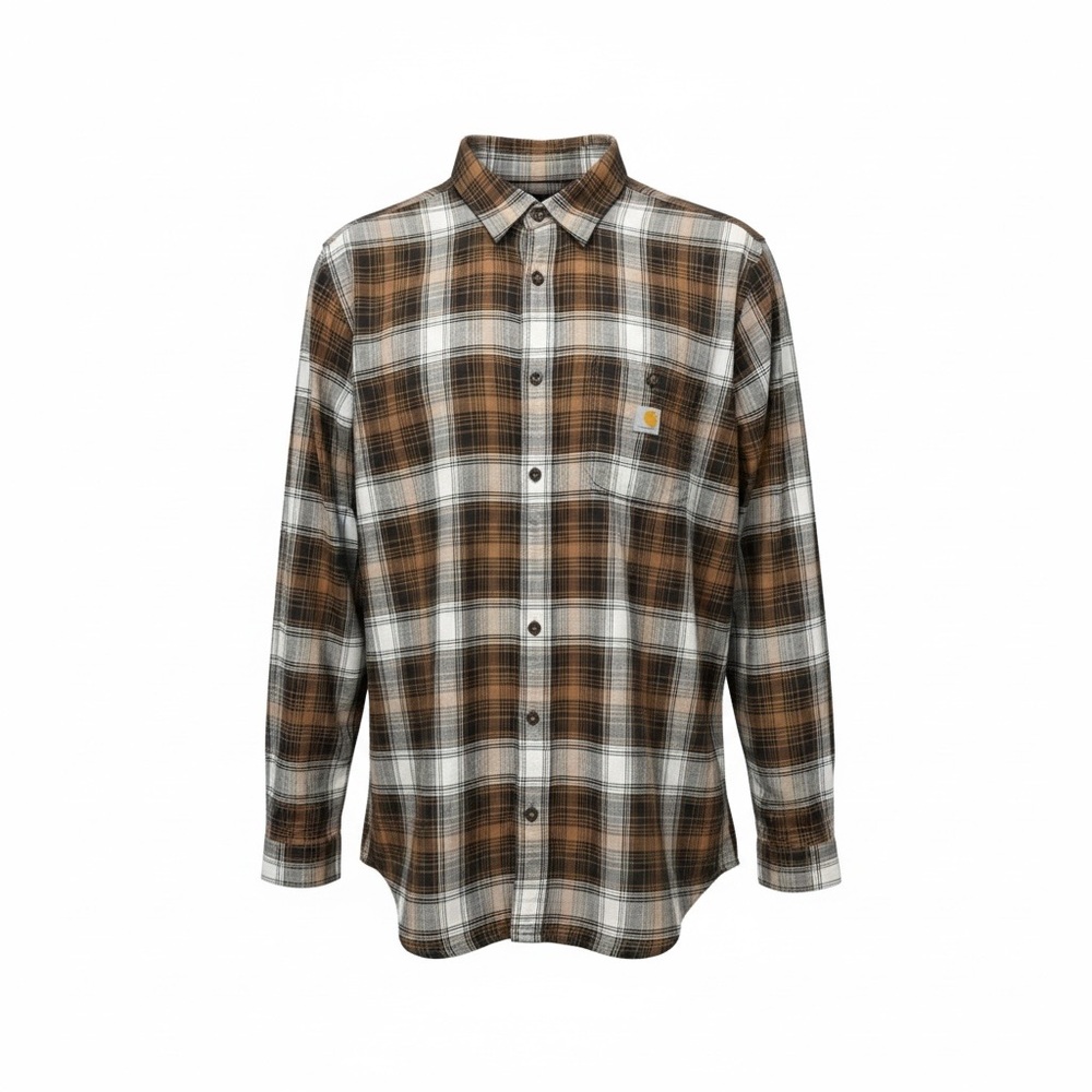 Carhartt Relaxed-Fit Lightweight Long-Sleeve Flannel Plaid Shirt 2XLT